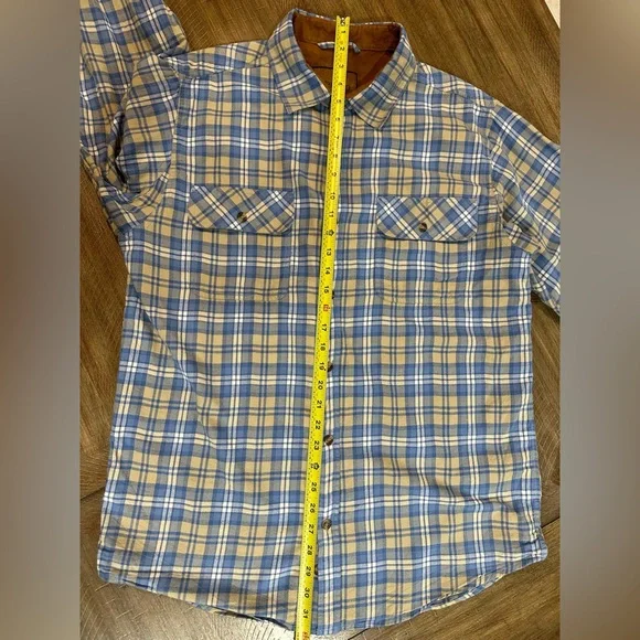 Venado Men’s Flannel Blue Plaid Button Down Shirt Long Sleeve 100% Cotton Large - Picture 9 of 15